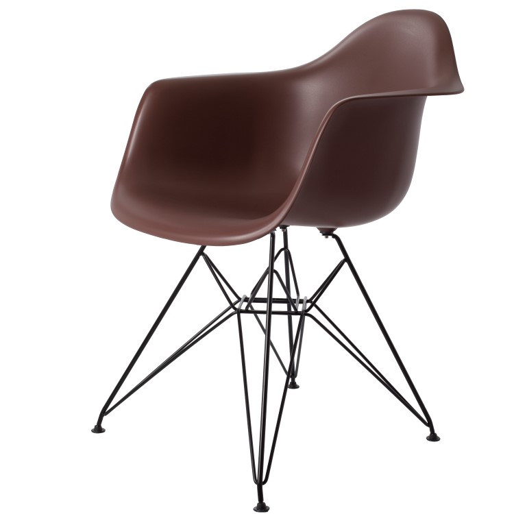 Charles Eames style, Esszimmerstuhl DAR Base schwartz PP braun
