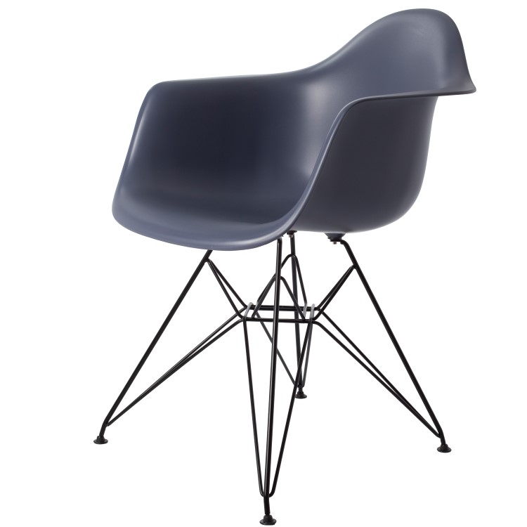 Charles Eames style, Esszimmerstuhl DAR Base schwartz PP dunkelgrau
