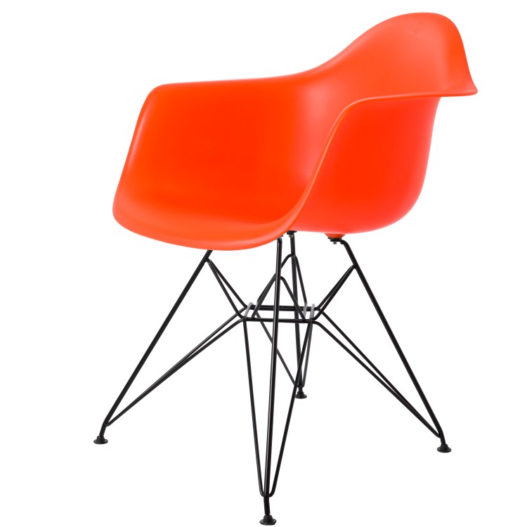 Charles Eames style, Esszimmerstuhl DAR Base schwartz orange