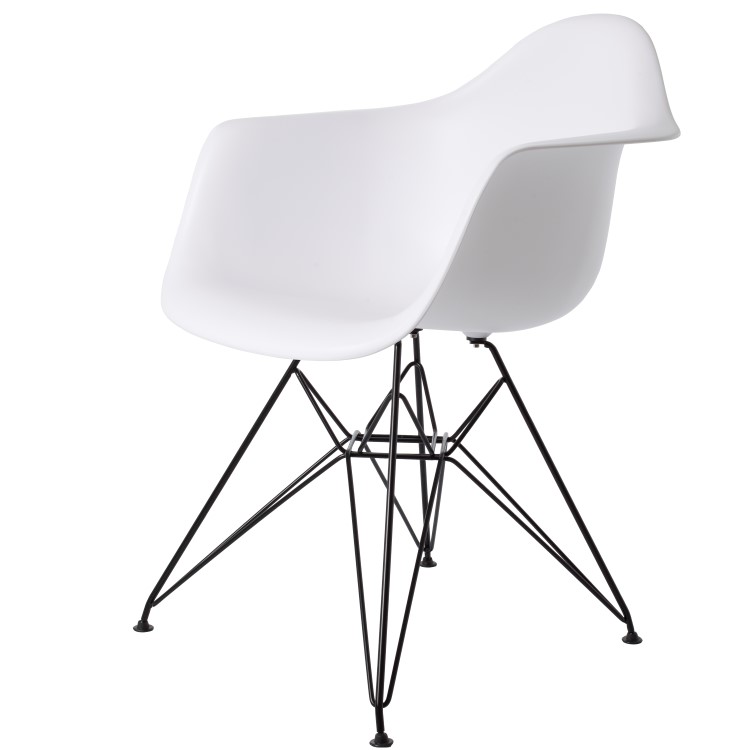 Charles Eames style, Esszimmerstuhl DAR Base schwartz PP weiß