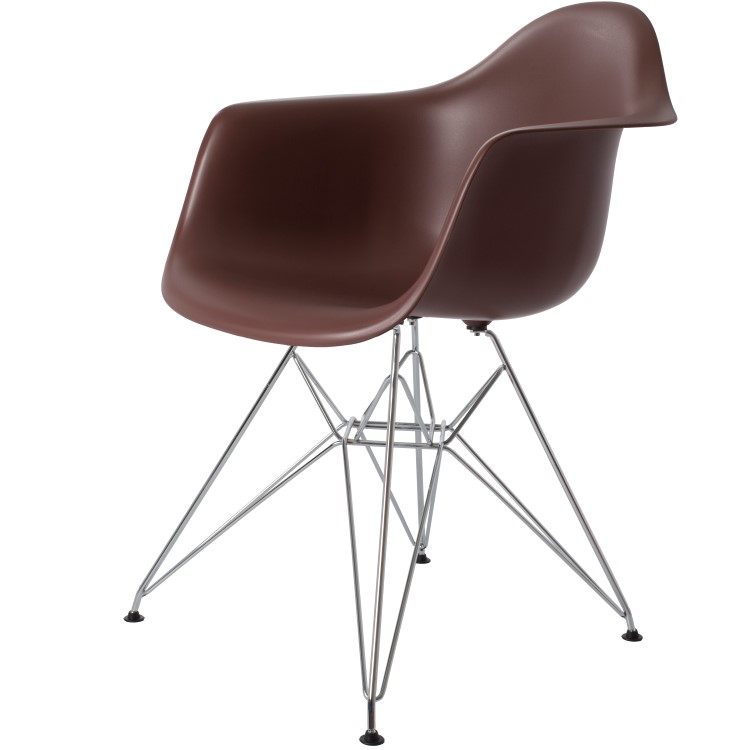 Charles Eames style, Esszimmerstuhl DAR PP braun