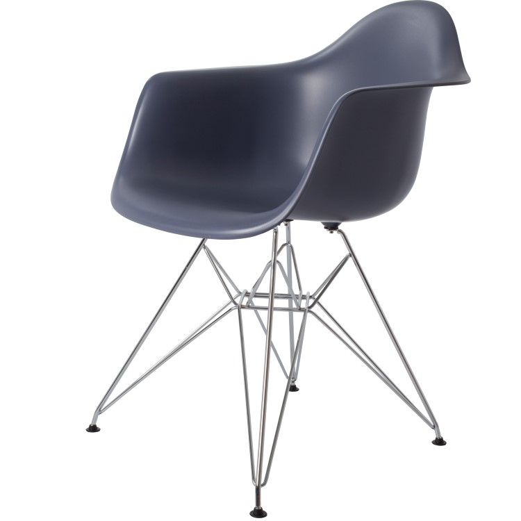 Charles Eames style, Esszimmerstuhl DAR PP dunkelgrau
