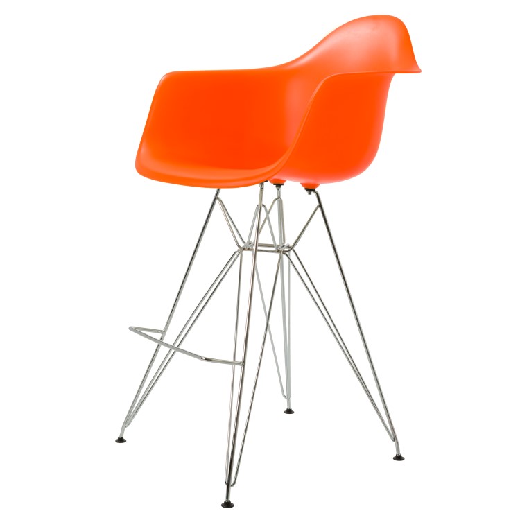 Charles Eames style, Barhocker DAR PP orange