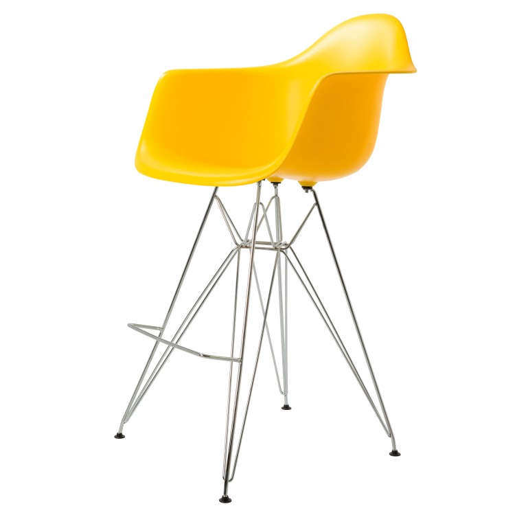 Charles Eames style, Barhocker DAR PP gelb