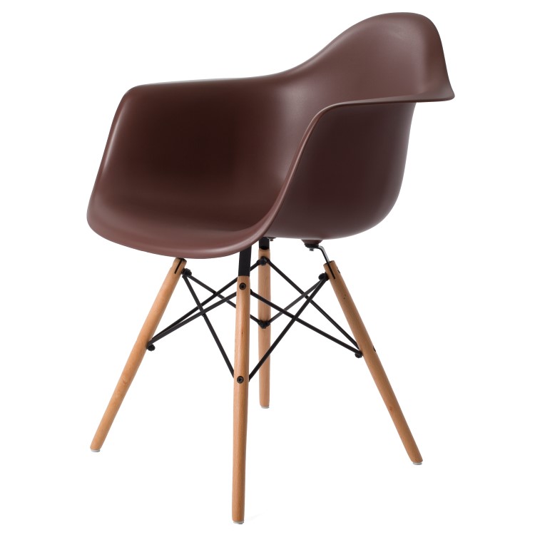 Charles Eames style, Esszimmerstuhl DAW PP braun