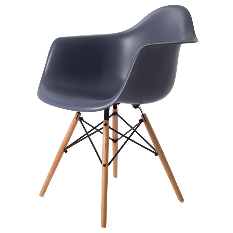 Charles Eames style, Esszimmerstuhl DAW PP dunkelgrau