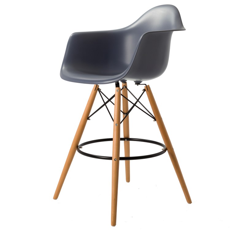 Charles Eames style, Barhocker DAW PP dunkelgrau