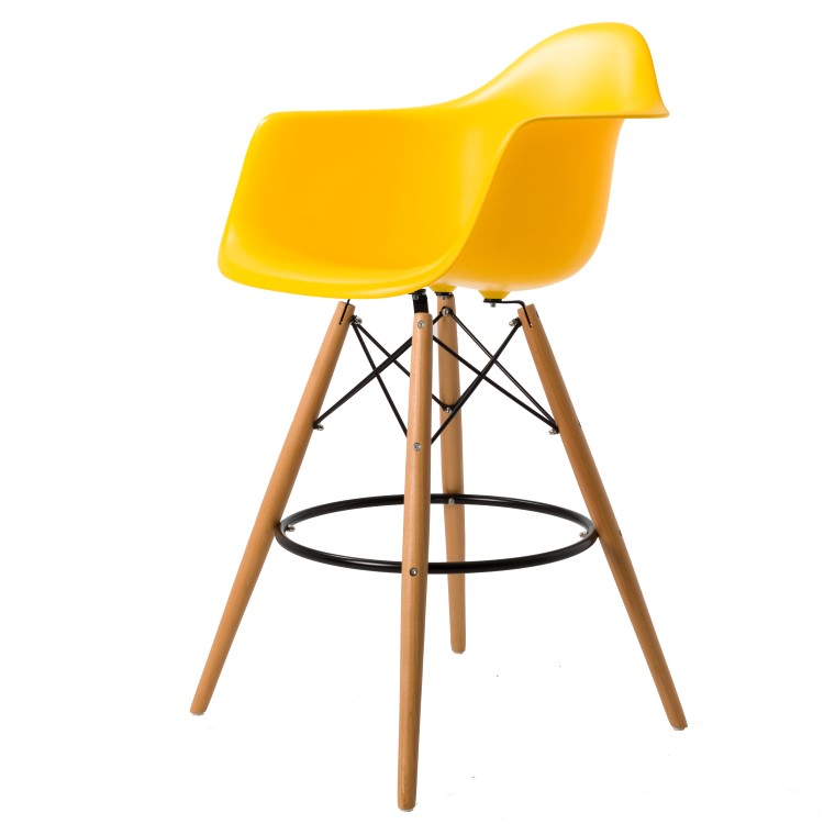 Charles Eames style, Barhocker DAW hocker PP gelb