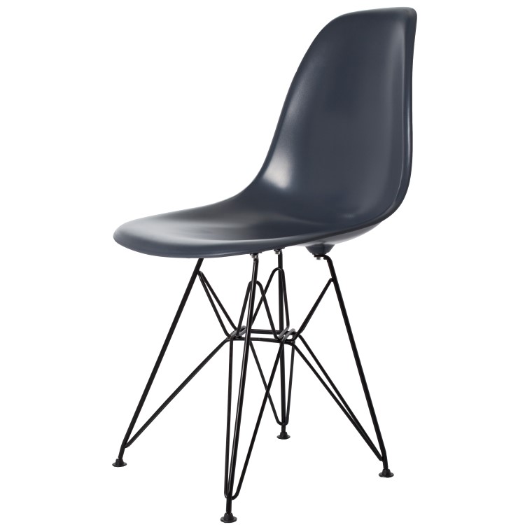 Charles Eames style, Esszimmerstuhl DSR Base schwartz ABS dunkelgrau