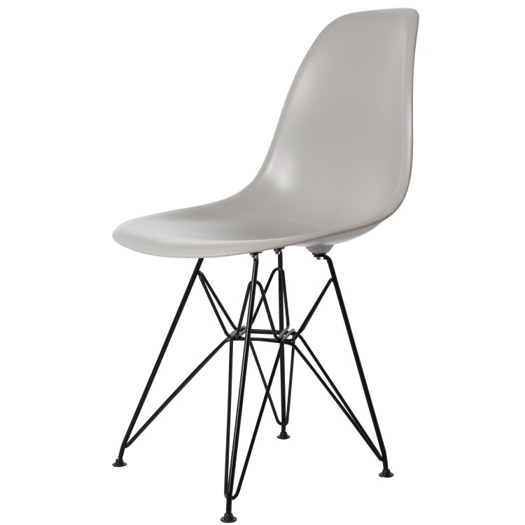 Charles Eames style, Esszimmerstuhl DSR Base schwartz ABS hellgrau