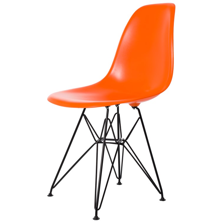 Charles Eames style, Esszimmerstuhl DSR Base schwartz ABS orange