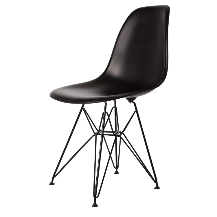 Charles Eames style, Esszimmerstuhl DSR matt PP schwarz