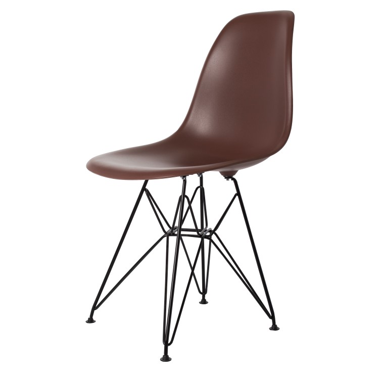 Charles Eames style, Esszimmerstuhl DSR matt PP braun