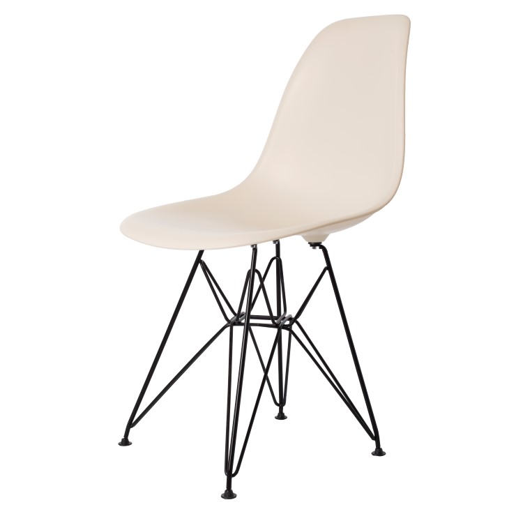Charles Eames style, Esszimmerstuhl DSR matt PP creme