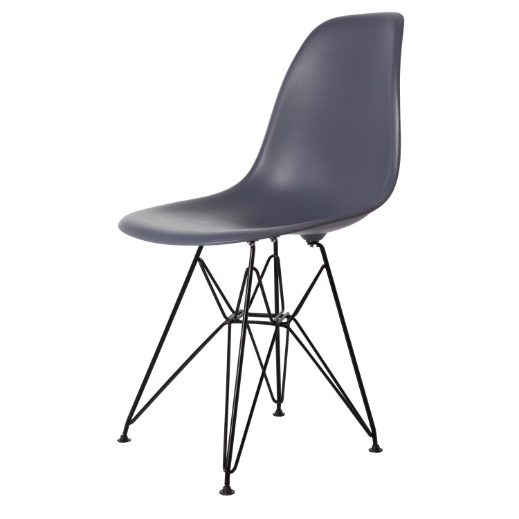 Charles Eames style, Esszimmerstuhl DSR matt PP dunkelgrau