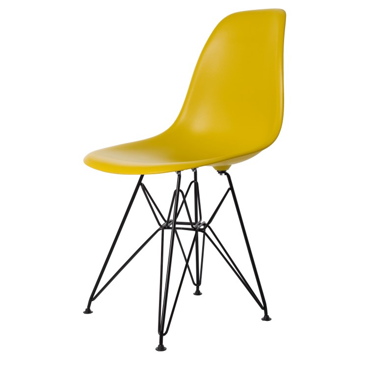 Charles Eames style, Esszimmerstuhl DSR matt PP senf