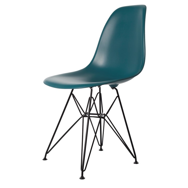 Charles Eames style, Esszimmerstuhl DSR matt PP ozeanblau