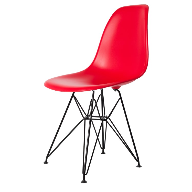 Charles Eames style, Esszimmerstuhl DSR matt PP rot
