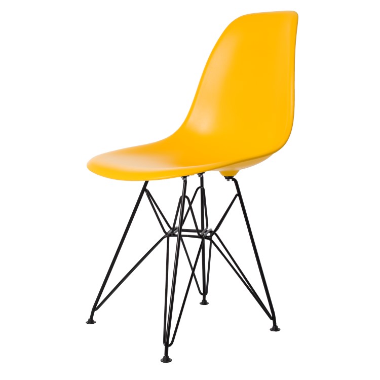 Charles Eames style, Esszimmerstuhl DSR matt PP gelb