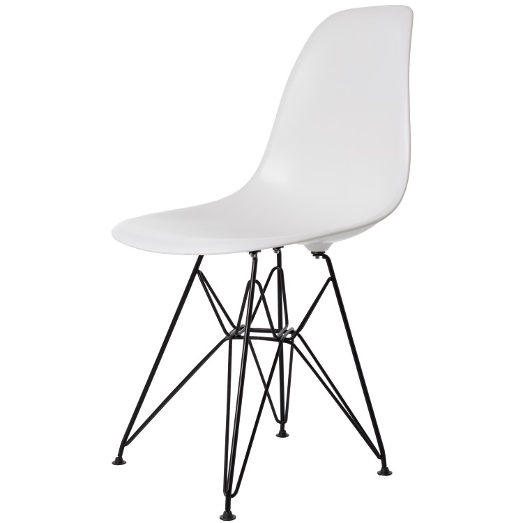 Charles Eames style, Esszimmerstuhl DSR Base schwartz ABS weiß