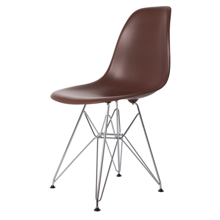 Charles Eames style, Esszimmerstuhl DSR matt PP braun