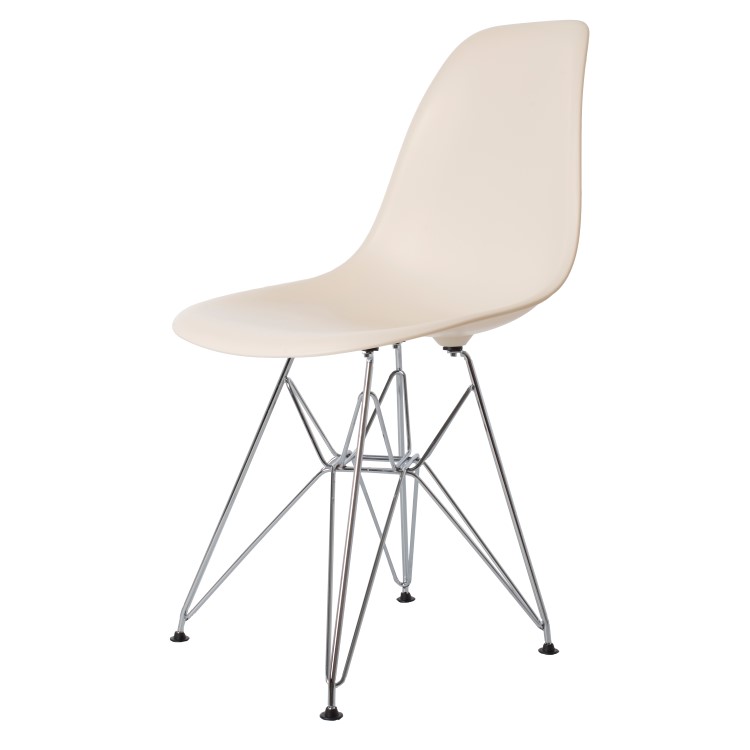 Charles Eames style, Esszimmerstuhl DSR matt PP creme