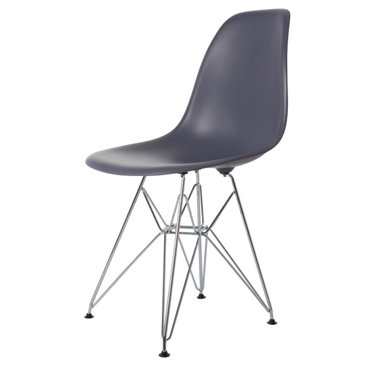 Charles Eames style, Esszimmerstuhl DSR matt PP dunkelgrau