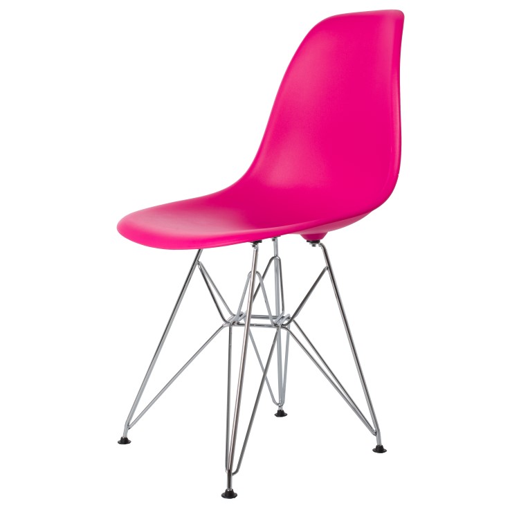 Charles Eames style, Esszimmerstuhl DSR matt PP neonrosa