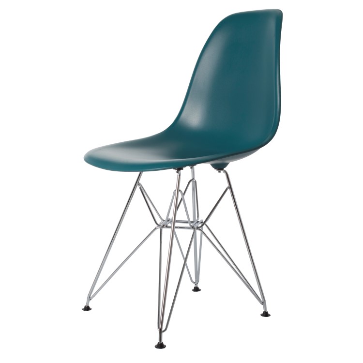 Charles Eames style, Esszimmerstuhl DSR matt PP ozeanblau