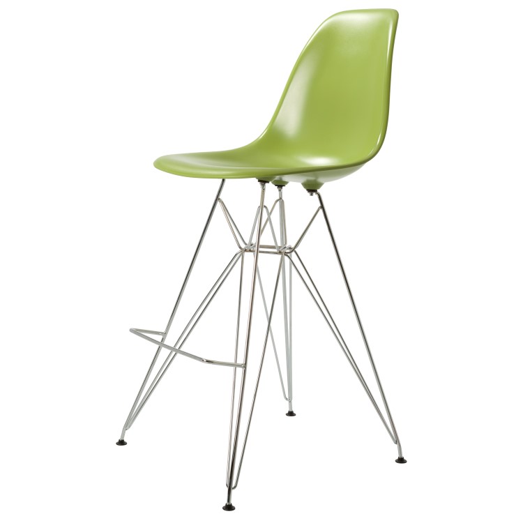 Charles Eames style, Barhocker DSR glänzend ABS grün