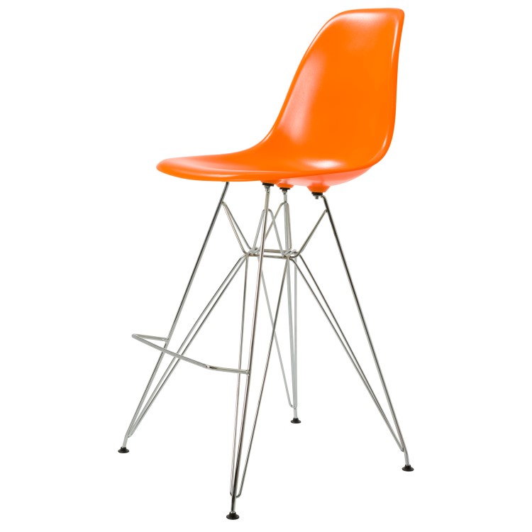 Charles Eames style, Barhocker DSR glänzend ABS orange