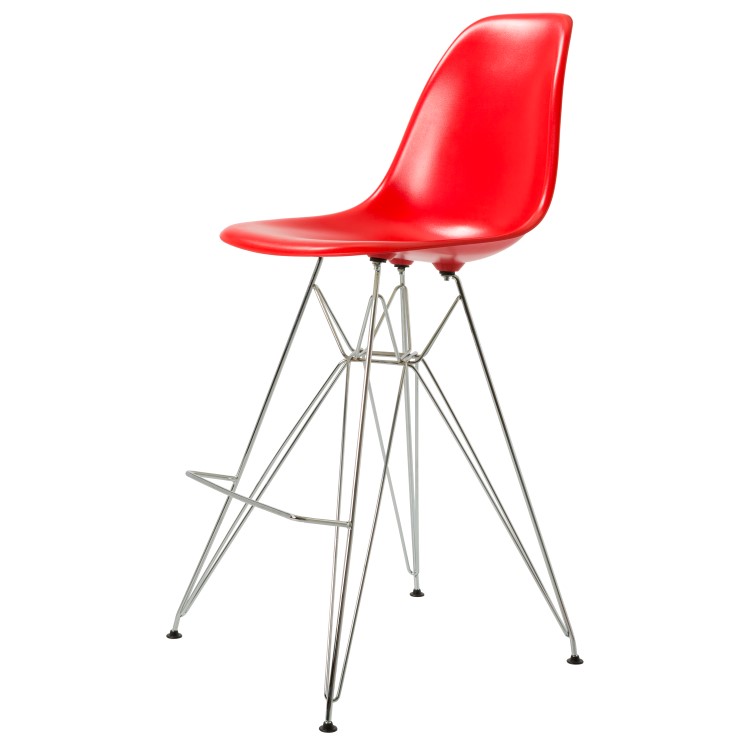 Charles Eames style, Barhocker DSR glänzend ABS rot