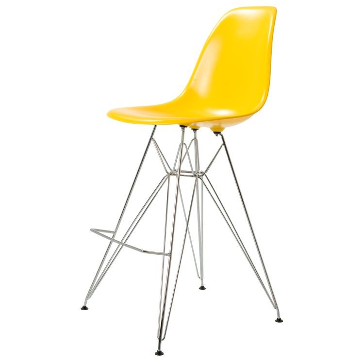 Charles Eames style, Barhocker DSR glänzend ABS gelb