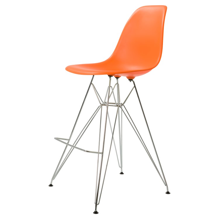 Charles Eames style, Barhocker DSR matt PP orange