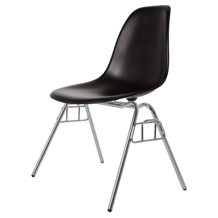 Charles Eames style, Esszimmerstuhl DSS matt PP schwarz