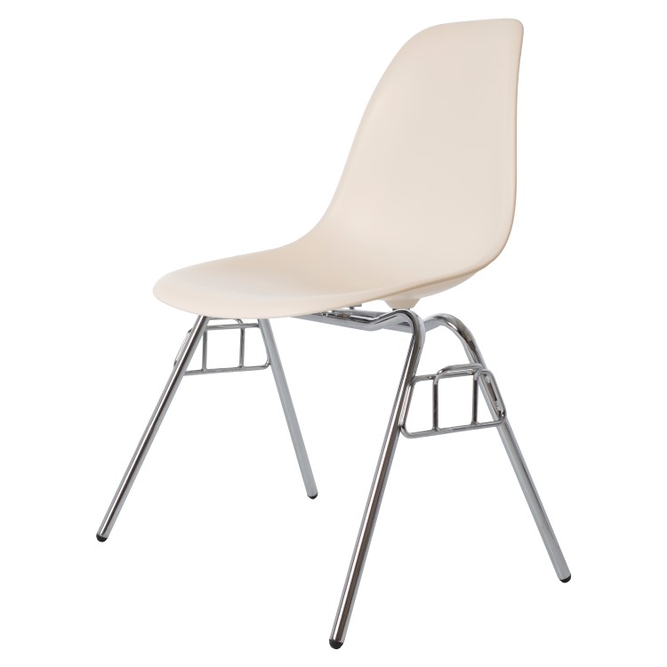 Charles Eames style, Esszimmerstuhl DSS matt PP creme