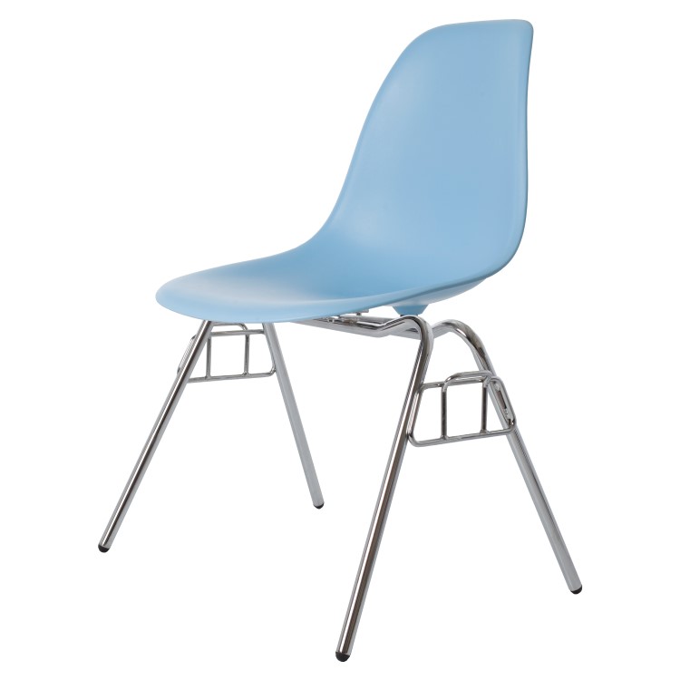 Charles Eames style, Esszimmerstuhl DSS matt PP hellblau