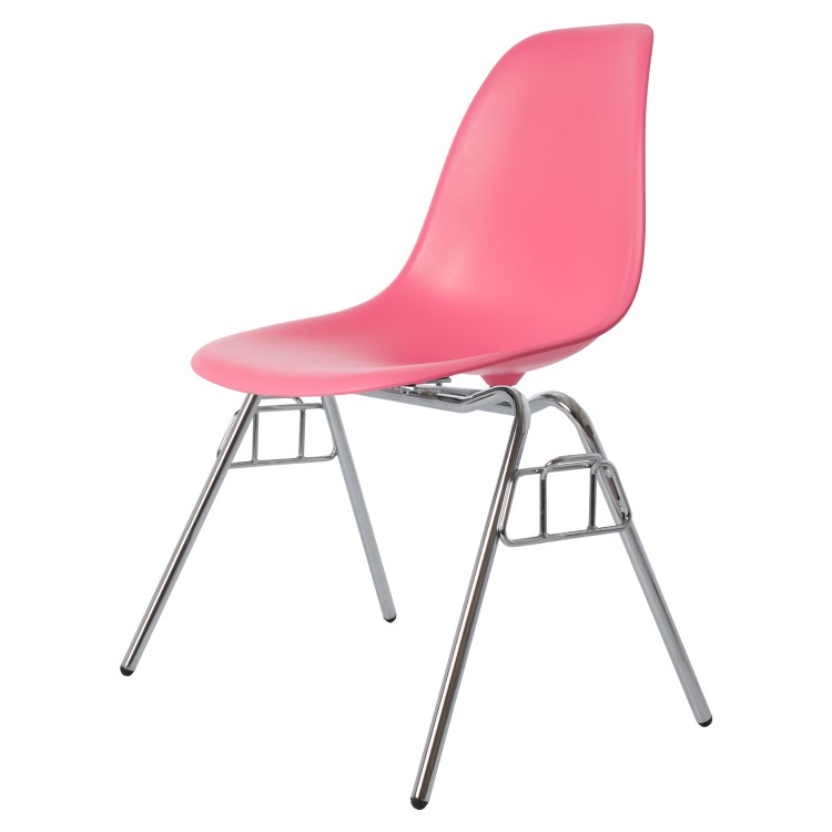 Charles Eames style, Esszimmerstuhl DSS matt PP Hellrosa