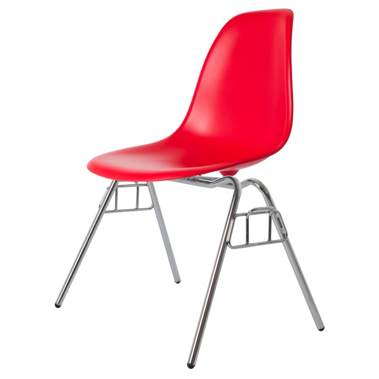 Charles Eames style, Esszimmerstuhl DSS matt PP rot