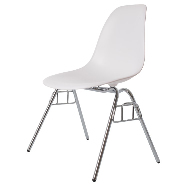 Charles Eames style, Esszimmerstuhl DSS matt PP weiß