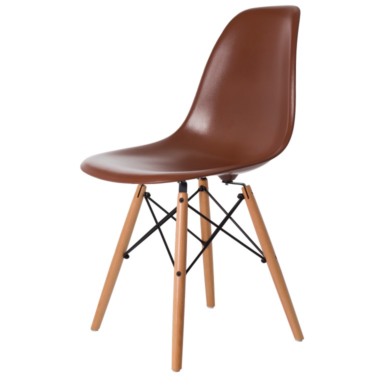 Charles Eames style, Esszimmerstuhl DSW ABS braun