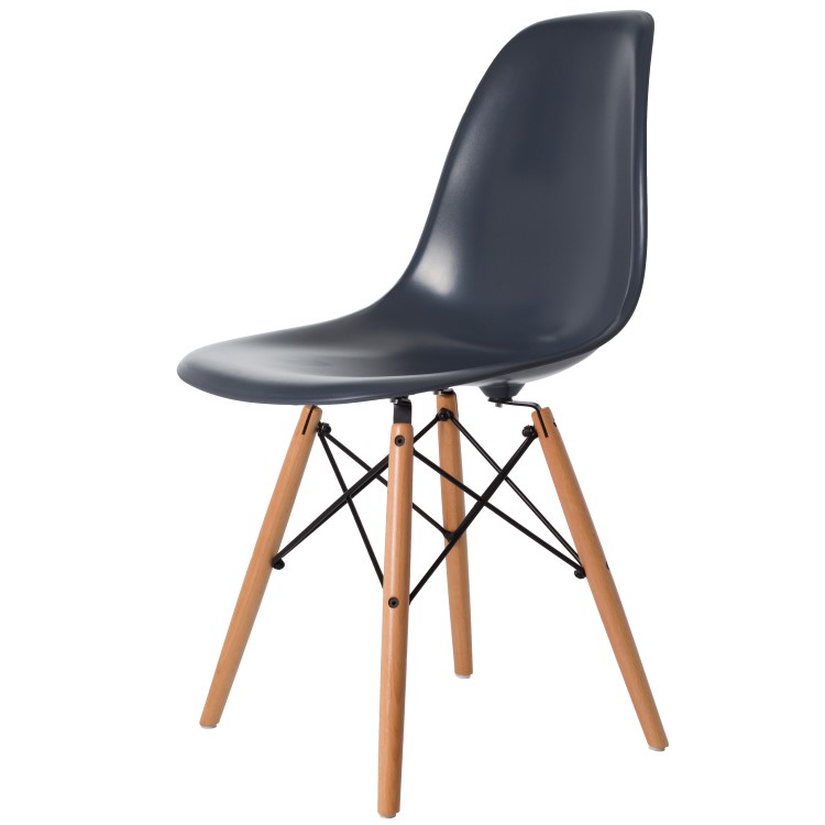 Charles Eames style, Esszimmerstuhl DSW ABS dunkelgrau