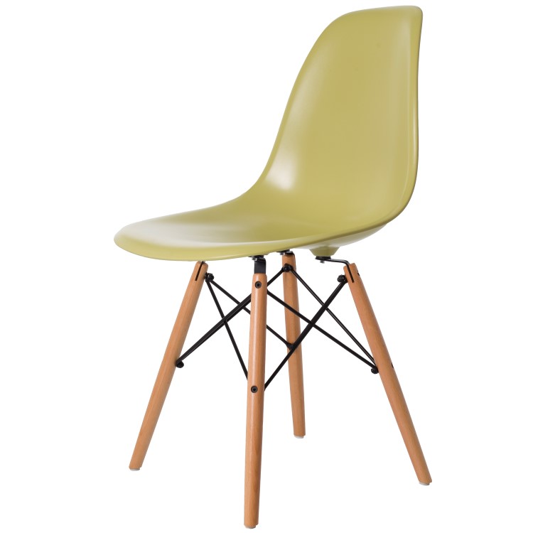 Charles Eames style, Esszimmerstuhl DSW ABS olivgrün