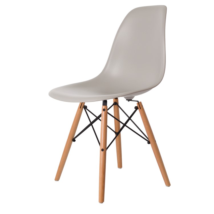 Charles Eames style, Esszimmerstuhl DSW matt PP hellgrau