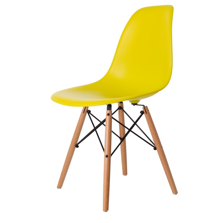 Charles Eames style, Esszimmerstuhl DSW matt PP neonlime