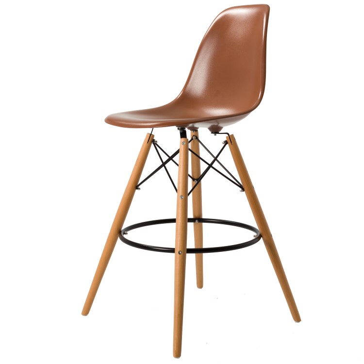 Charles Eames style, Barhocker DSW hocker ABS braun