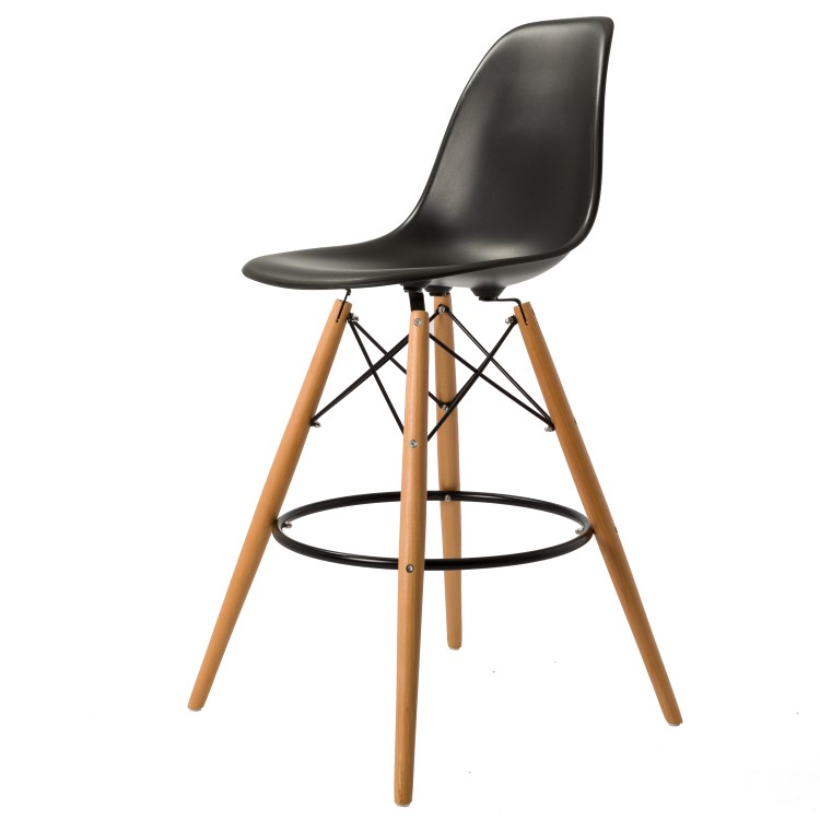 Charles Eames style, Barhocker DSW matt PP schwarz