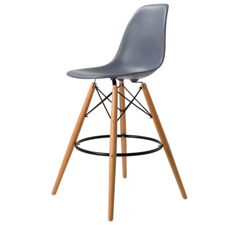 Charles Eames style, Barhocker DSW matt PP dunkelgrau