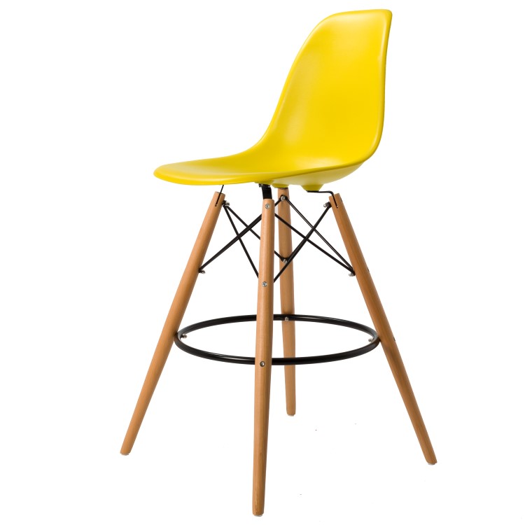 Charles Eames style, Barhocker DSW matt PP senf