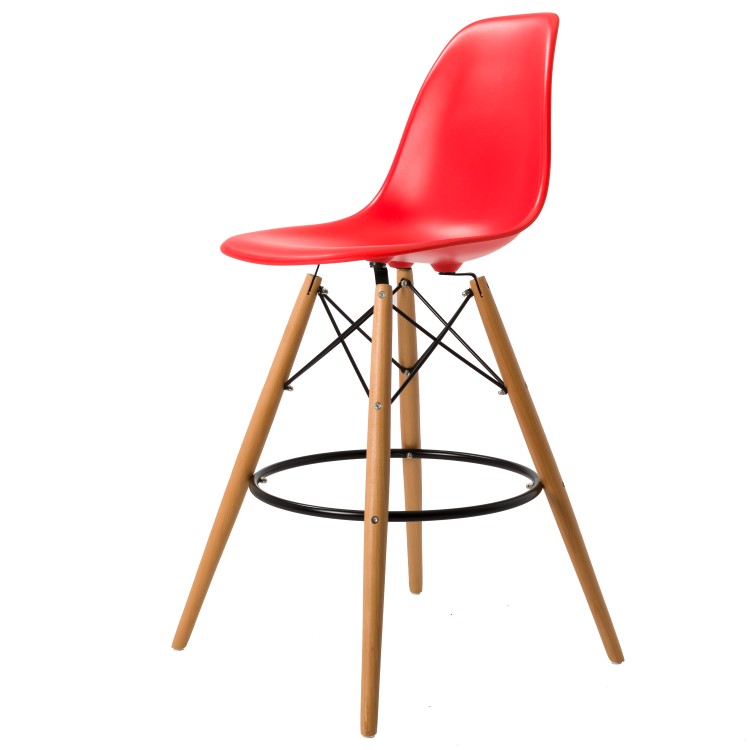 Charles Eames style, Barhocker DSW matt PP rot